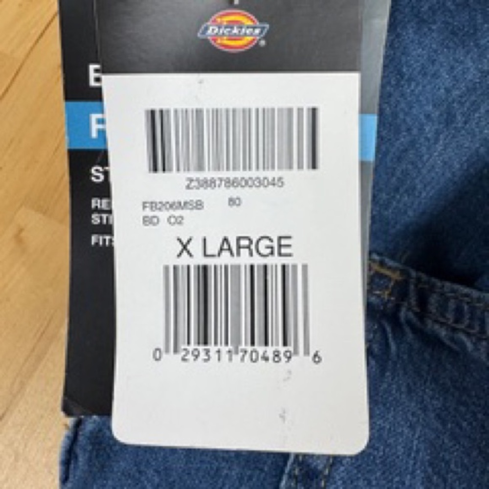 Dickies Bib Overalls Relaxed Fit Straight Leg Fits Over Boots Size XL Blue Denim - Picture 5 of 14